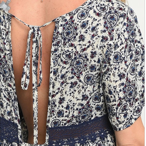 B2G1💕 Floral Lace Waist Midi Dress - Picture 5 of 6